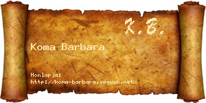 Koma Barbara névjegykártya